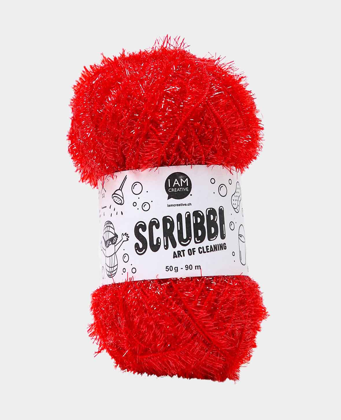 Scrubbi, Garn zum Häkeln & Stricken von Spülschwämmen, rot, 50 g, 90 m