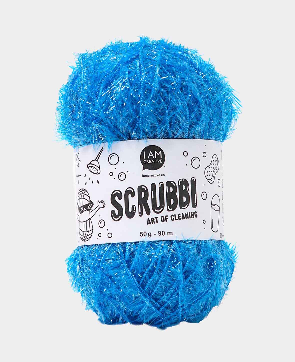 Scrubbi, Garn zum Häkeln & Stricken von Spülschwämmen, blau, 50 g, 90 m