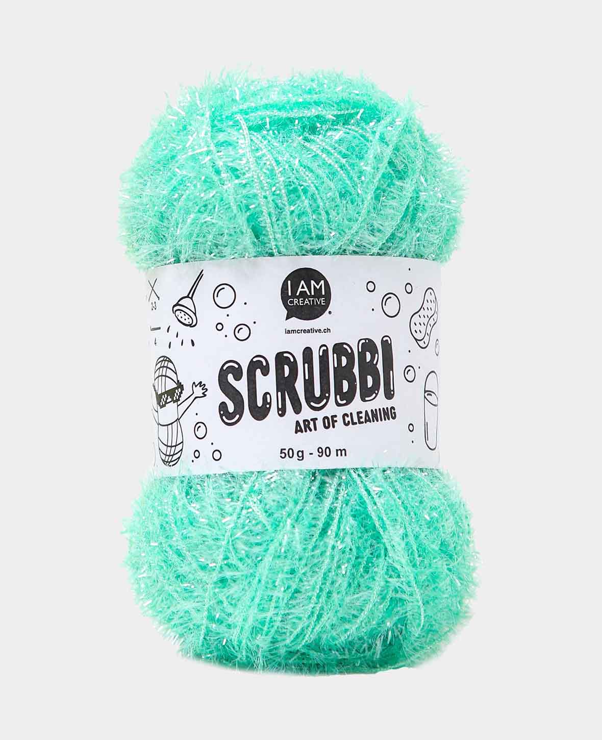 Scrubbi, Garn zum Häkeln & Stricken von Spülschwämmen, mintgrün, 50 g, 90 m