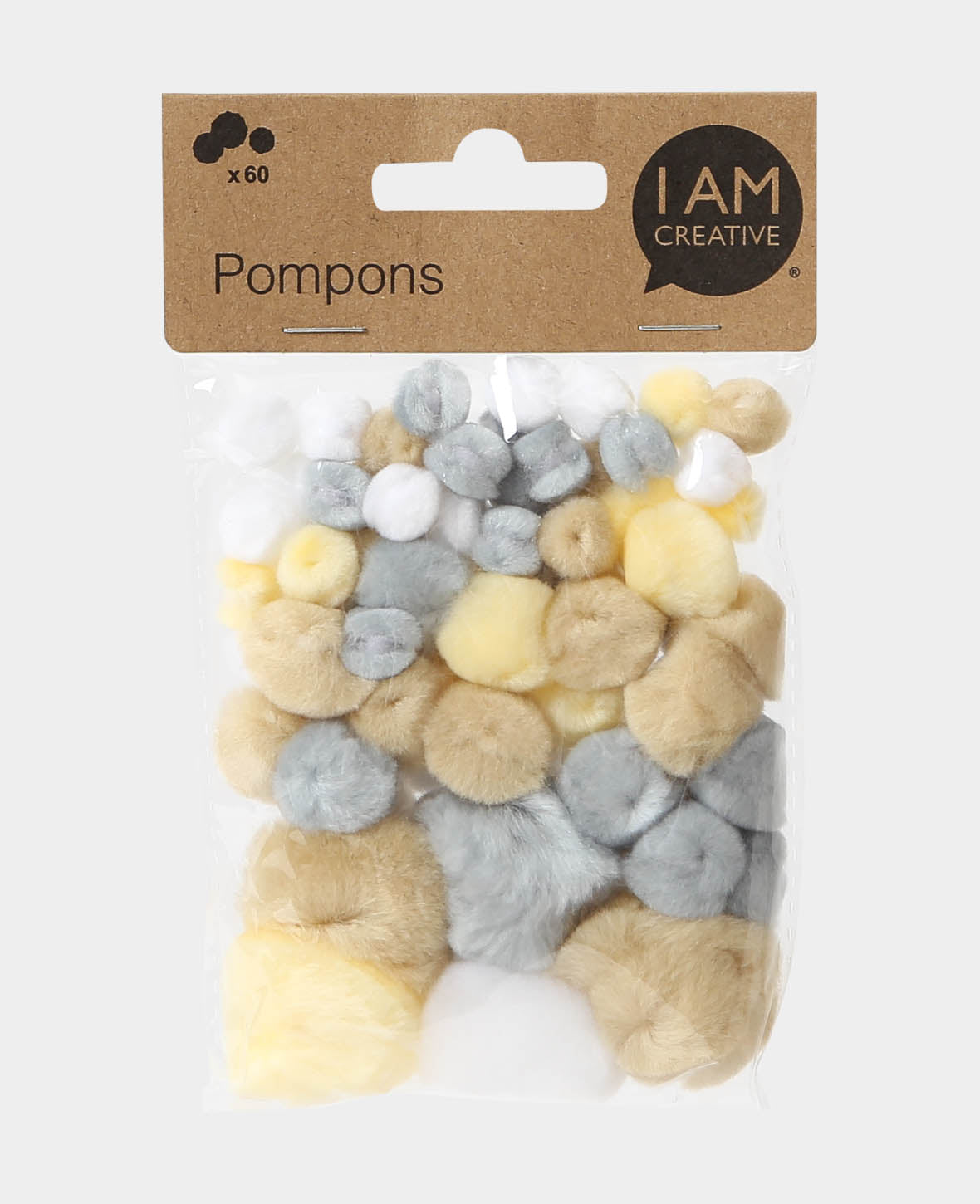 Pompons ø 10 / 20 / 35 mm, mélange pastel naturel