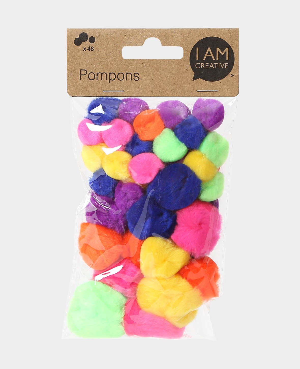 Pompons ø 20 / 30 / 40 mm, neon mix