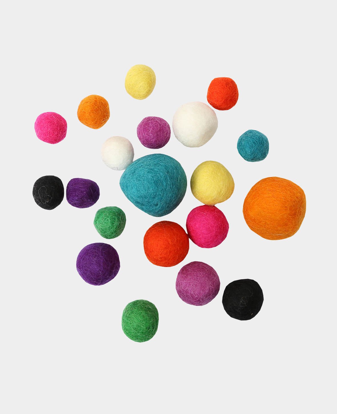 Felt Balls Basic, ø 15-30 mm, 20 pcs.