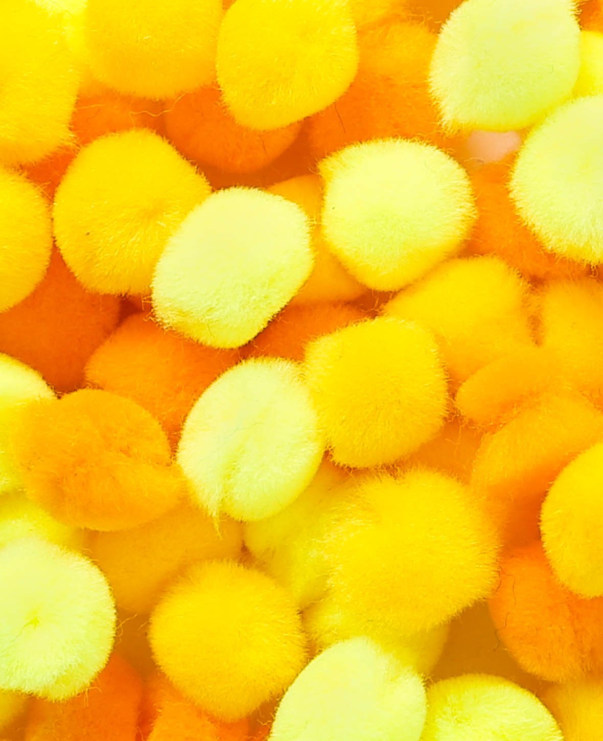 Pompons, jaune, ø 15 mm, 60 pc.