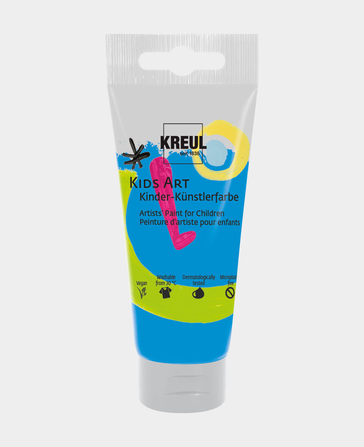 KREUL Kids Art Kinder-Künstlerfarbe, Primärblau, 75 ml, 1 Tube
