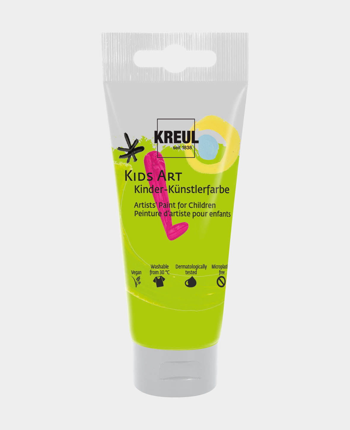 KREUL Kids Art Kinder-Künstlerfarbe, Gelbgrün, 75 ml, 1 Tube