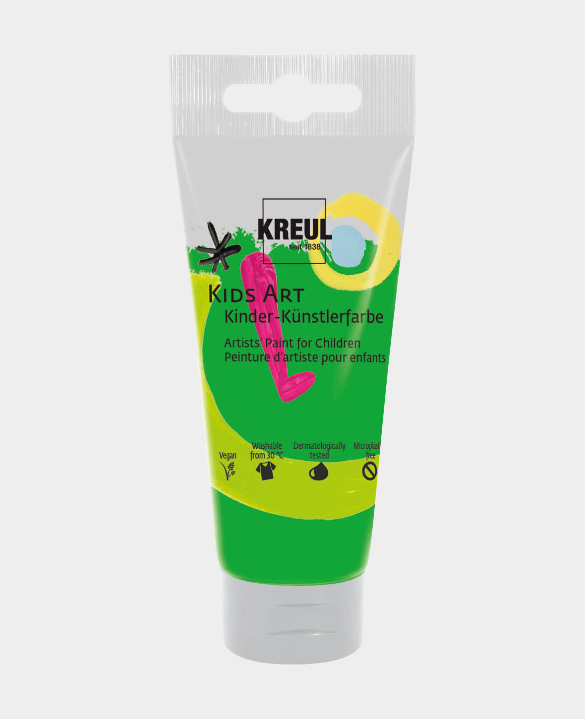 KREUL Kids Art Kinder-Künstlerfarbe, Permanentgrün, 75 ml, 1 Tube