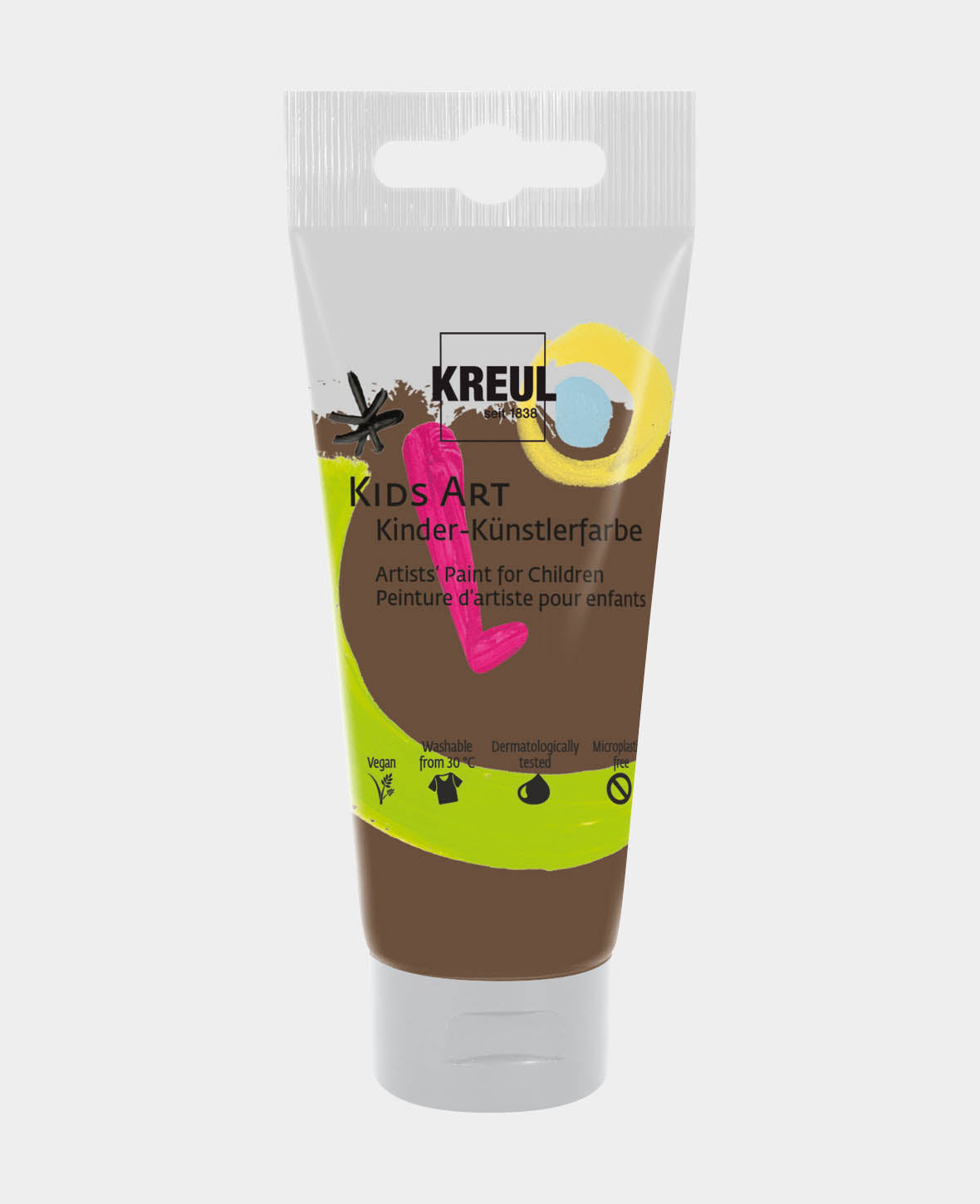 KREUL Kids Art Kinder-Künstlerfarbe, Dunkelbraun, 75 ml, 1 Tube