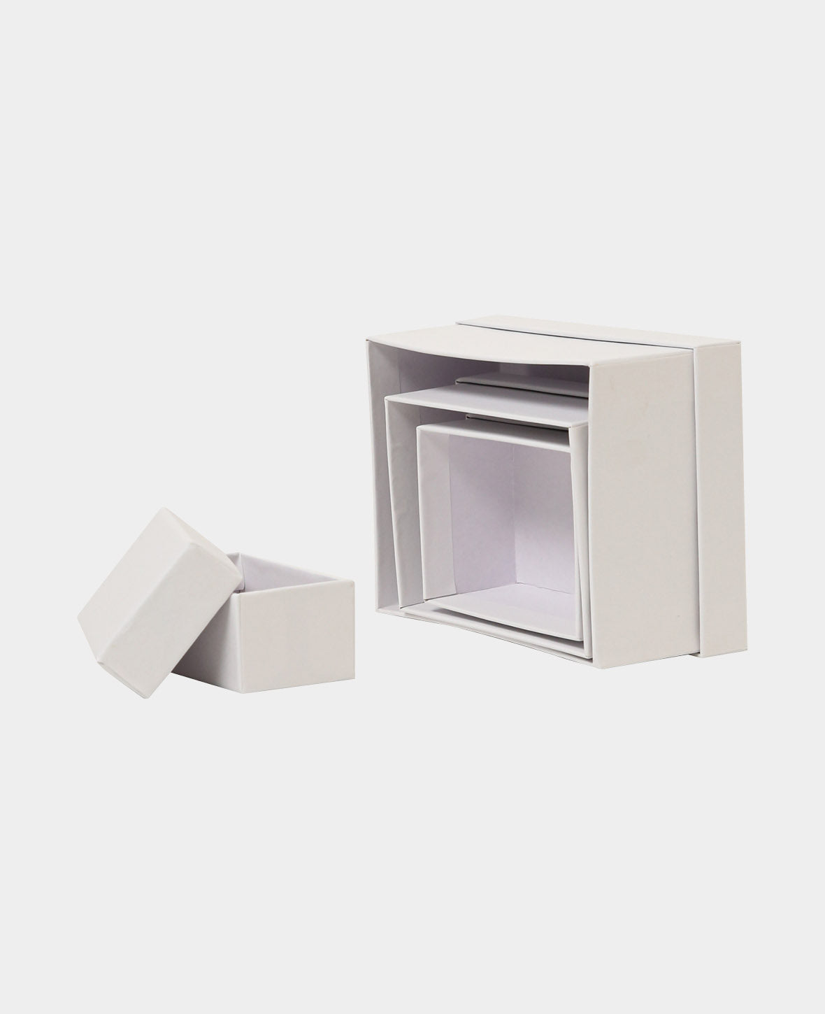 Pappmaché Verpackungen Rechteck, 7.5 bis 14 cm, Weiss, 4 Stk.