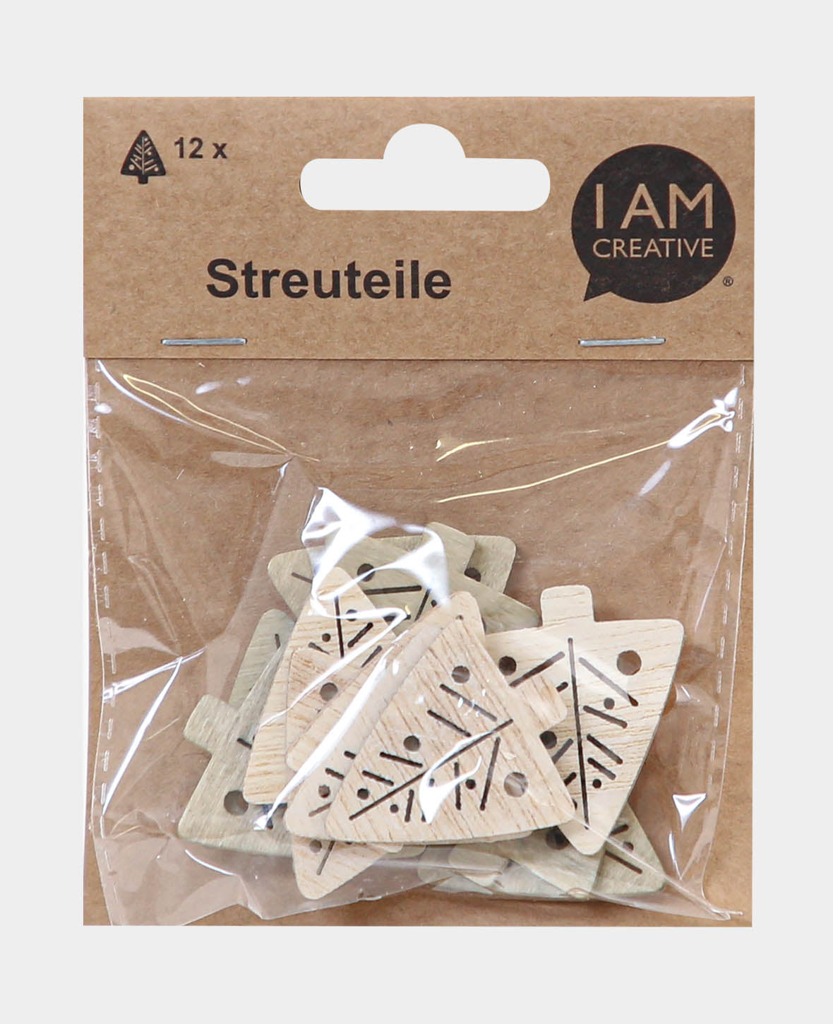 Streuteile Baum, Weiss & Hellgrün, ca. 4 cm, 12 Stk.