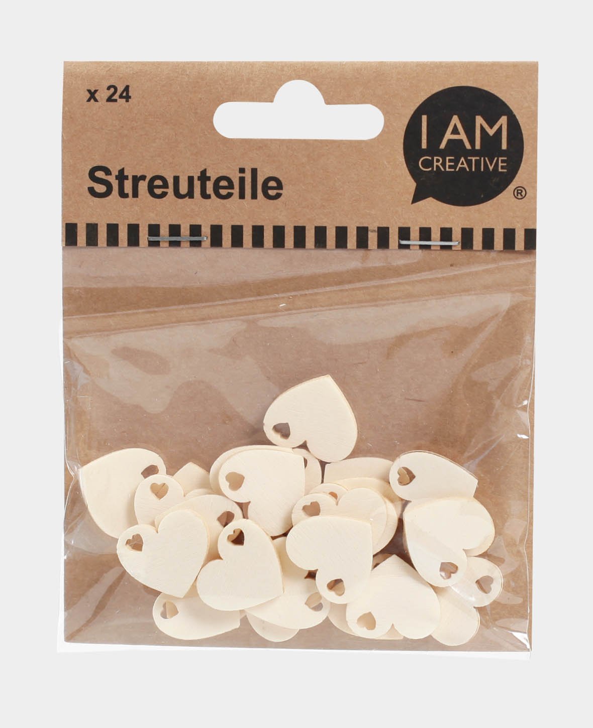 Streuteile, Herz I weiss, 2cm/24S