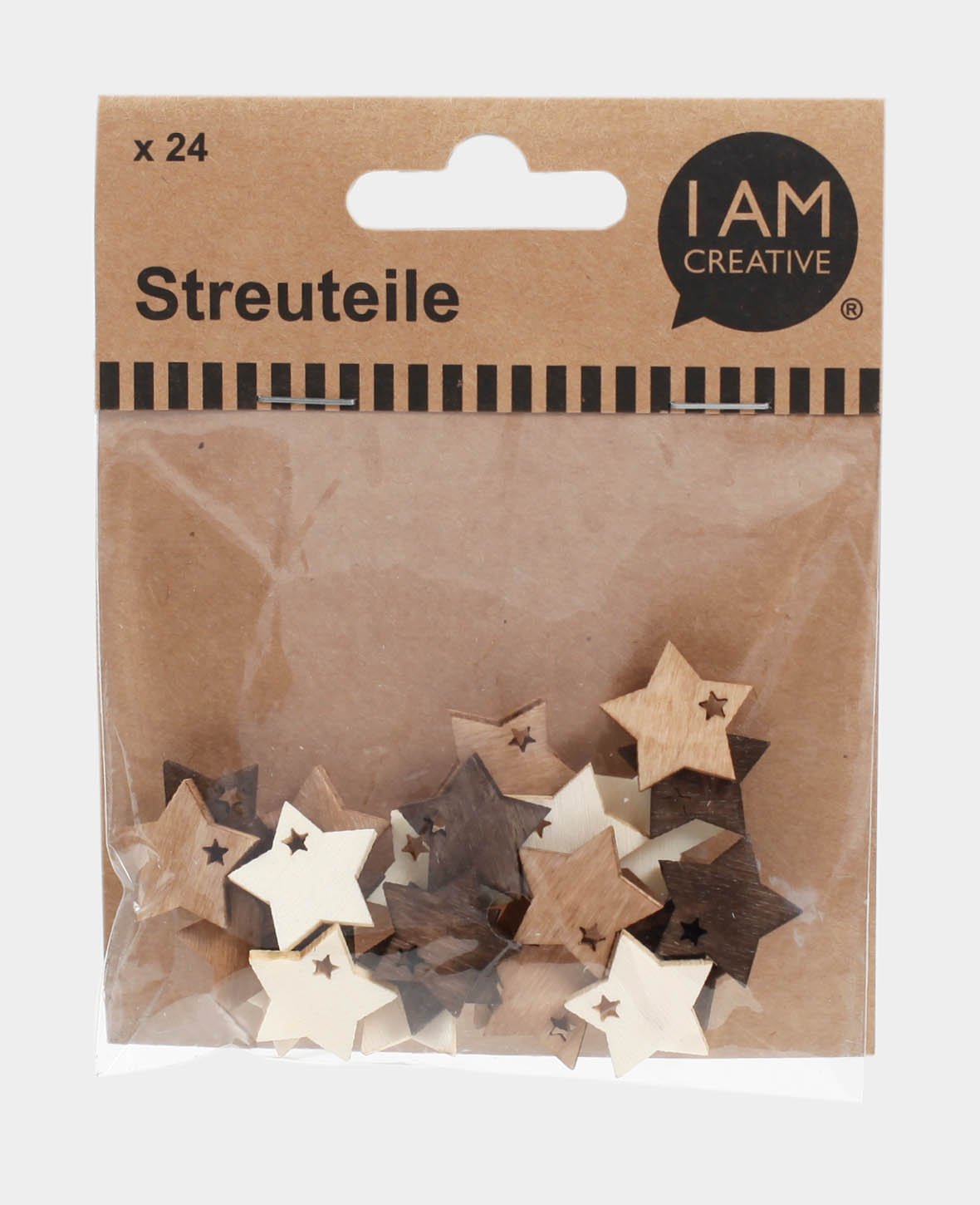 Streuteile Stern braun, 24 Stk.