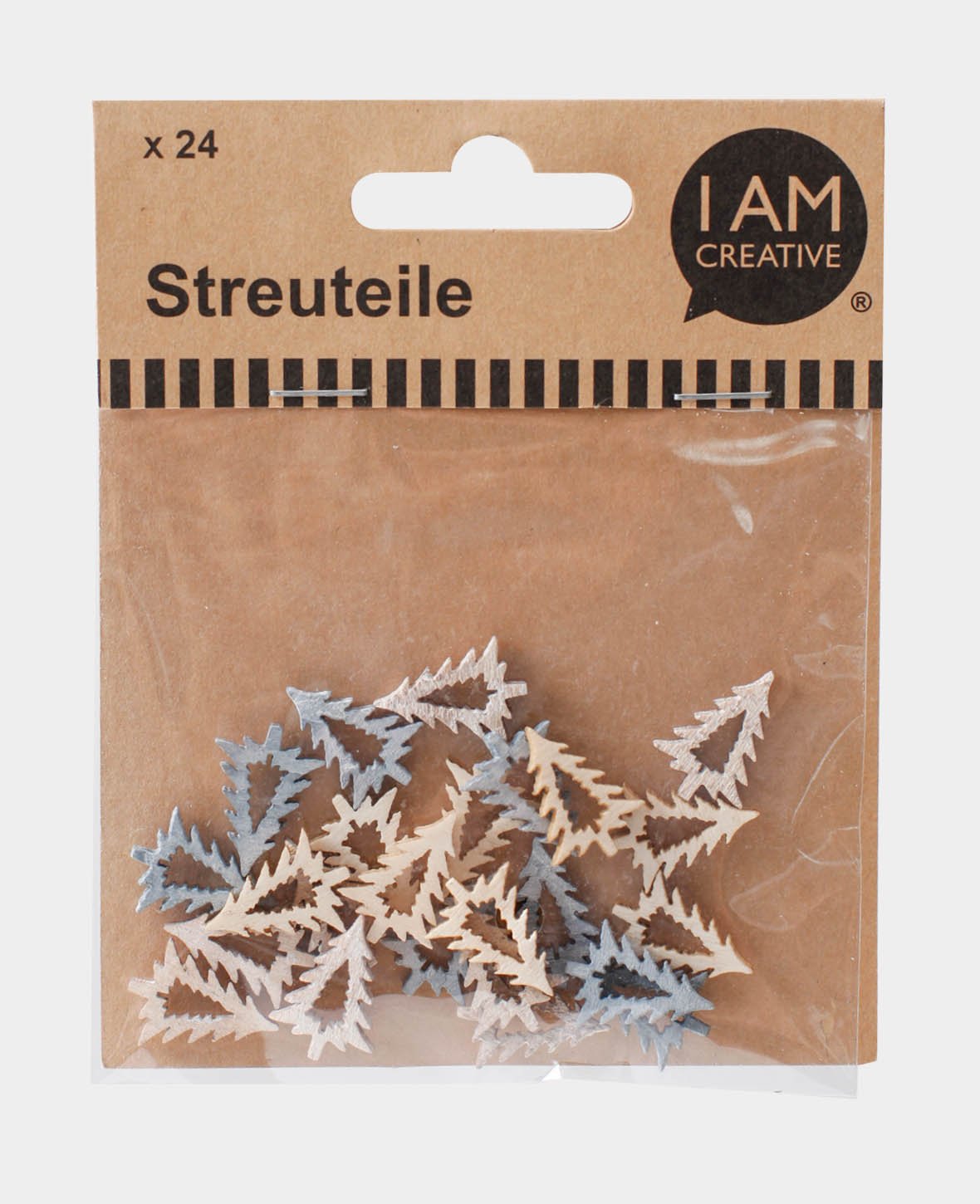 Streuteile Tanne blau / braun, 24 Stk.