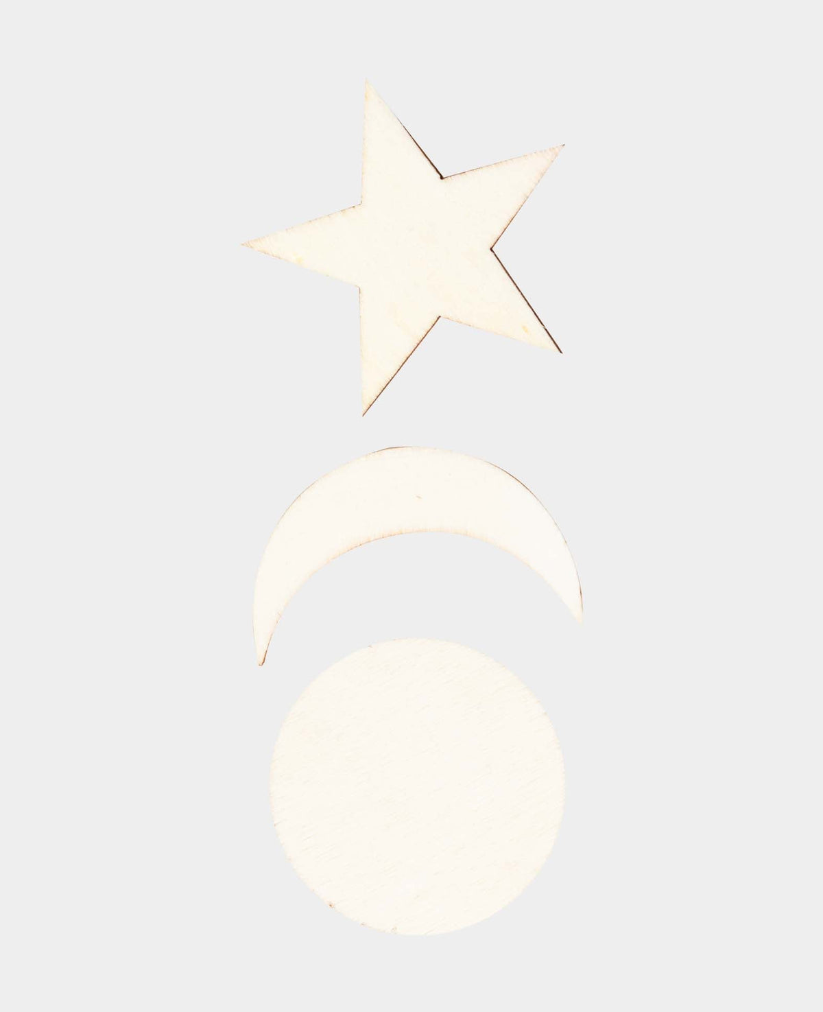 Streuteile, Mond, Stern, rund, Mischholz, FSC-zertifiziert, ca. 50 mm, 50 Stk.