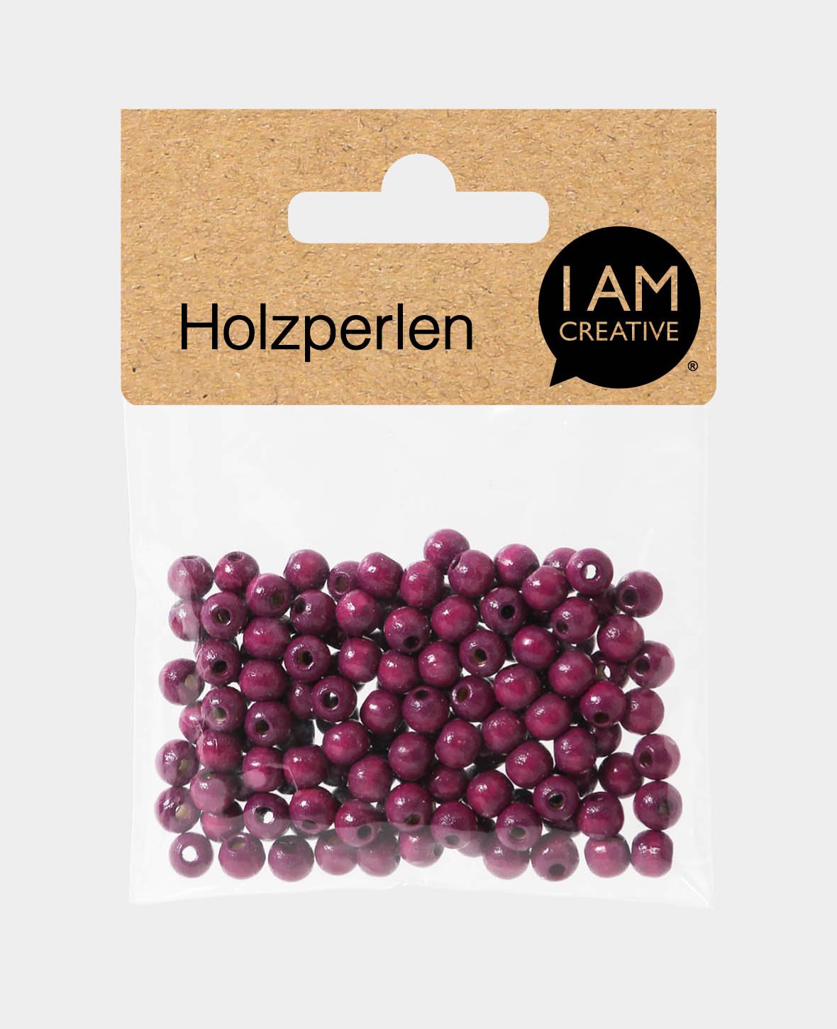 Wooden beads, 6 mm diameter, bordeaux, 125 pcs.