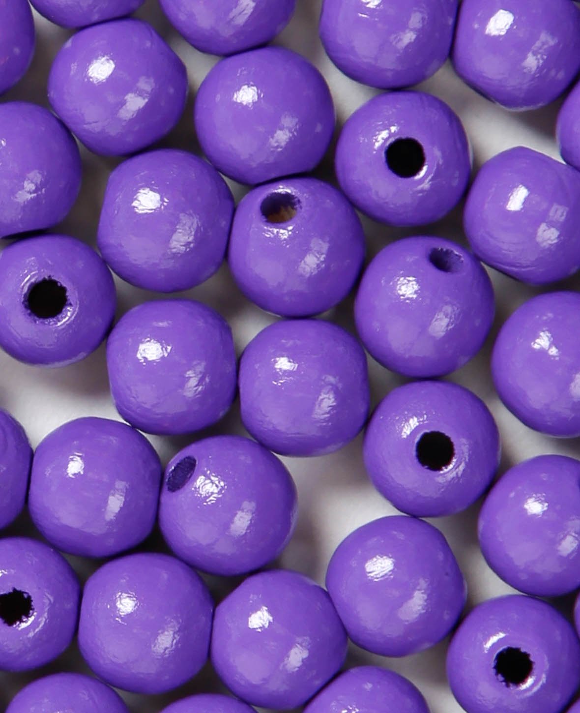 Wooden beads, ø 12 mm, purple, 35 pcs.