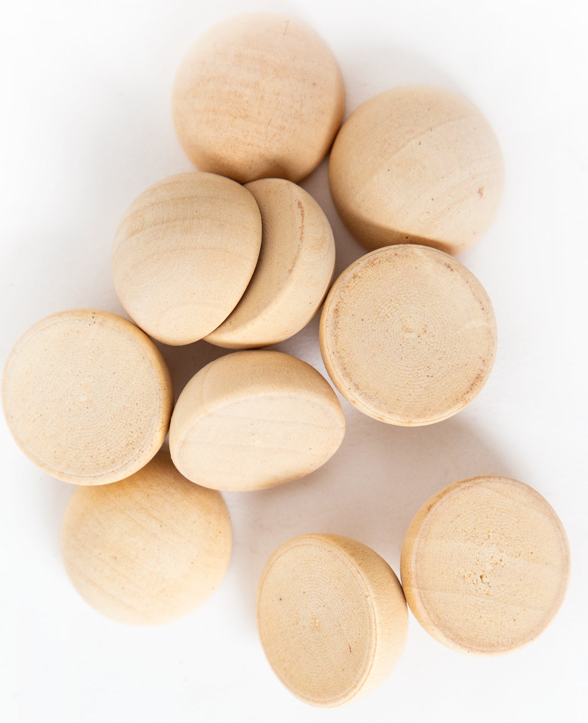 Wooden Half-Pearls, ø 25 mm, Brown, 10 pcs.