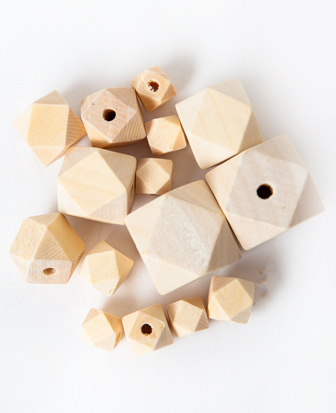 Wooden Beads Diamond, ø 10/12/15/20/25 mm, Brown, 15 pcs.