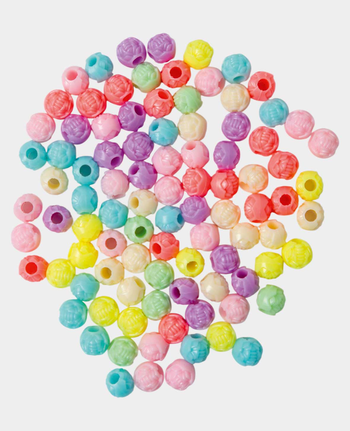 Schmuckperlen – Rund, Pastellfarben, 30 g, Kunststoff