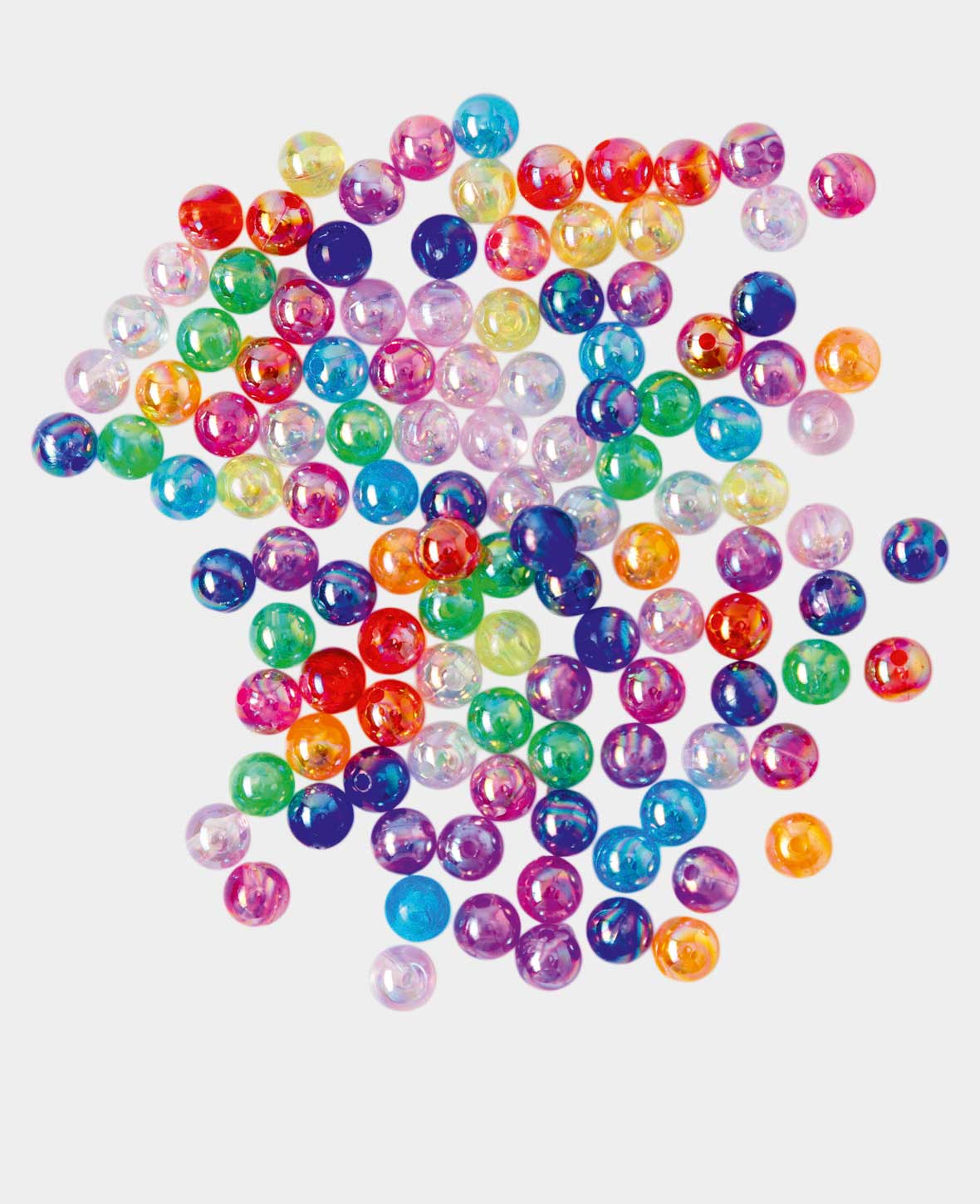 Schmuckperlen – Rund, Bunt, 30 g, Kunststoff