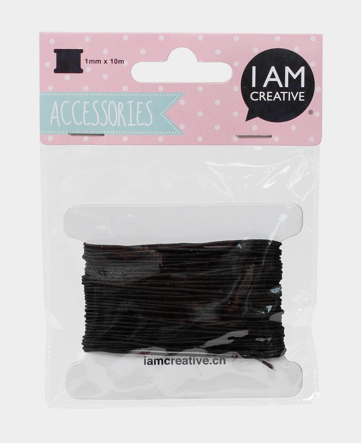 Elastic jewelry cord, ø 1 mm x 10 m, elastic band for crafts and jewelry creations, Black
