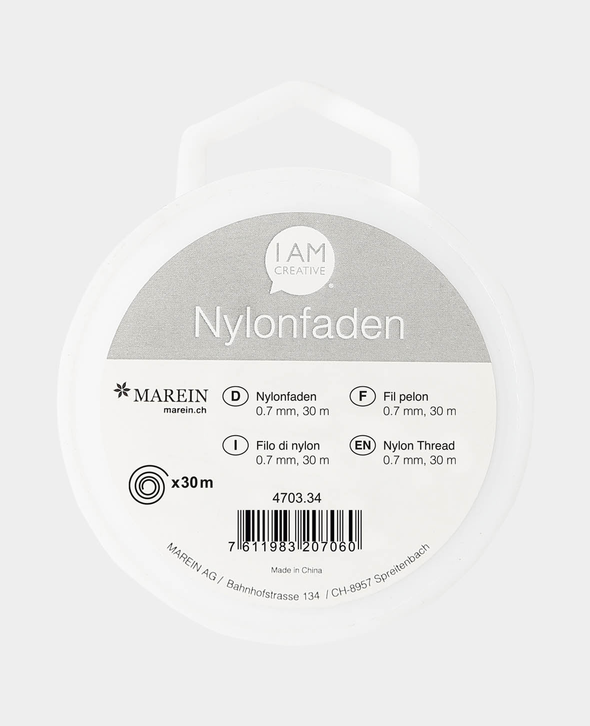 Fil de nylon 0,7 mm x 30 m, transparent