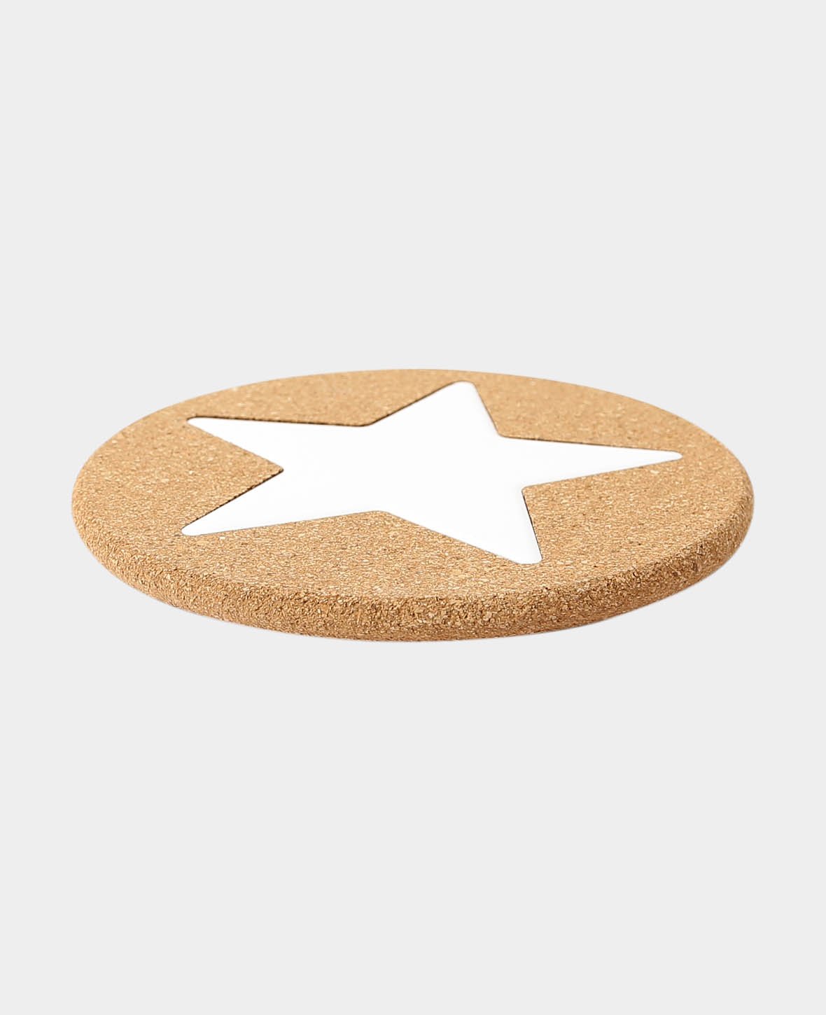 Cork Coaster Star, Brown & White, ø 20 cm