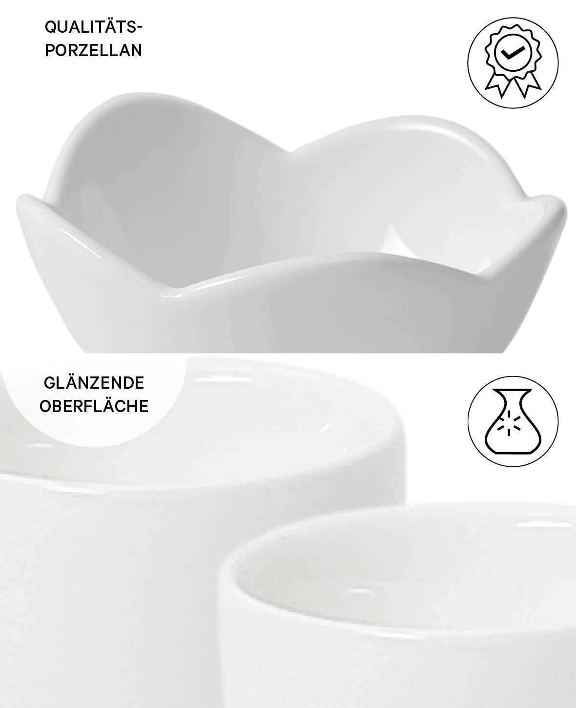 Tasse en porcelaine haute, ø 8 x 13,5 cm