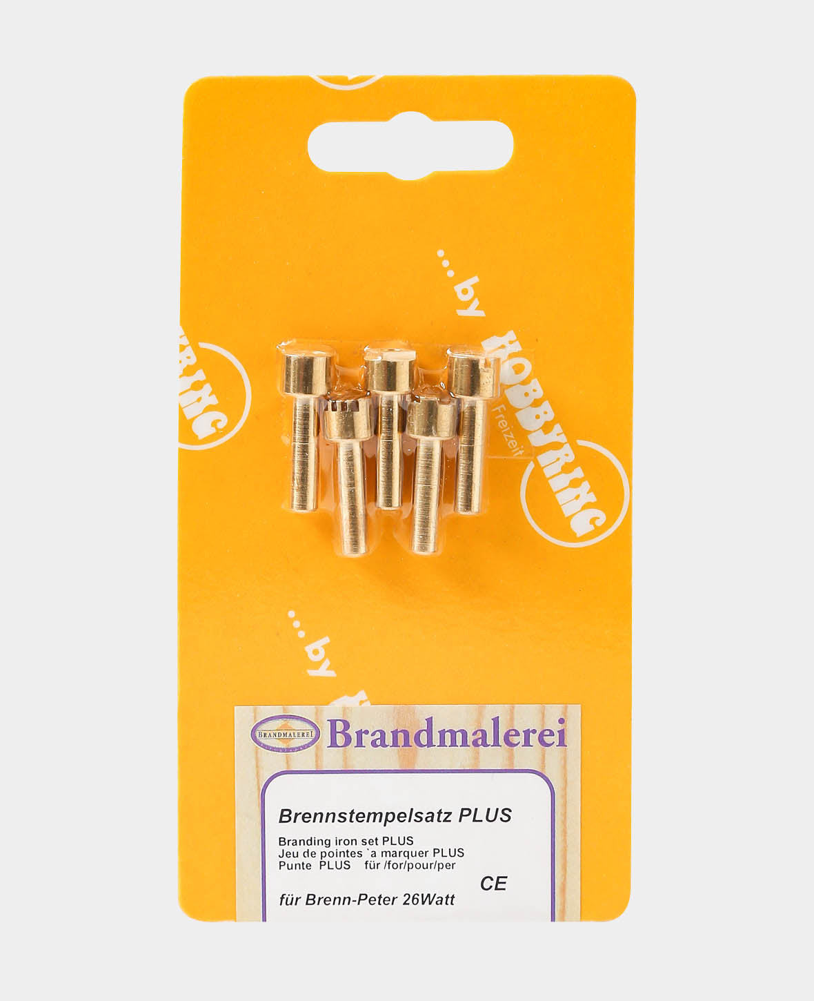 Burning Stamp Set Plus, Burning Nibs for Pyrography with the Brenn-Peter 26 Watt, 5 pcs.