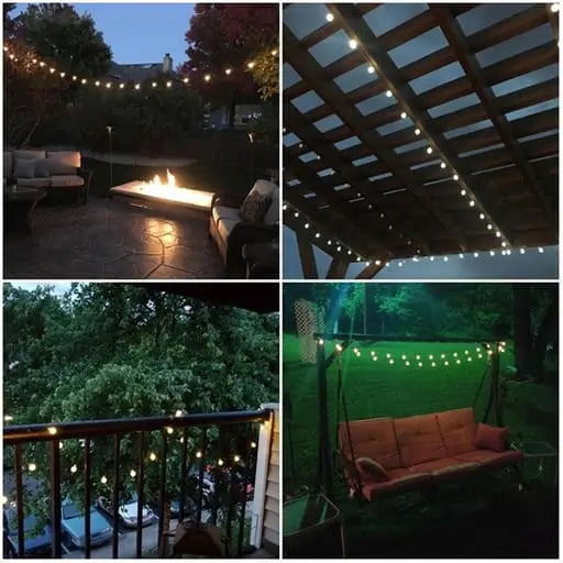 LED Solar Lichterkette mit Kugeln, IP65 - Warmweiss, 7m