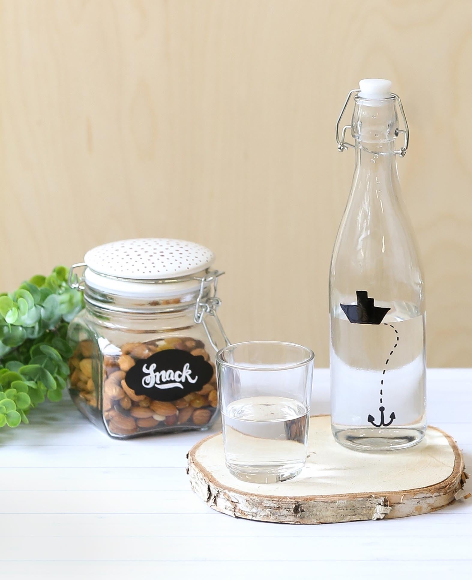 Mini bottles with cork stoppers, ø 2 x 5 cm & ø 2 x 7 cm, Transparent, 4 pcs.