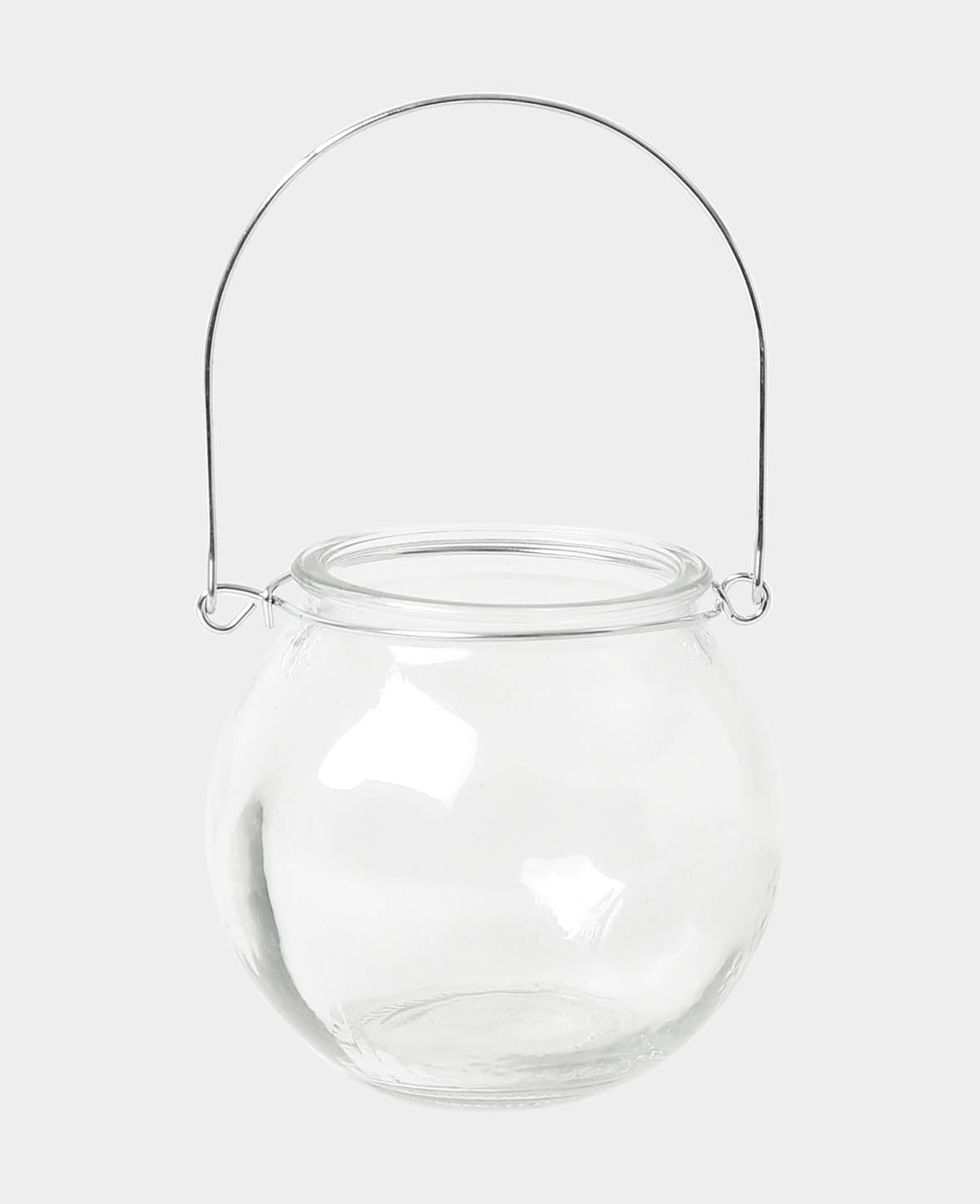 Teelichtglas mit Bügel, Transparent, ø 9.5 x 8.5 cm