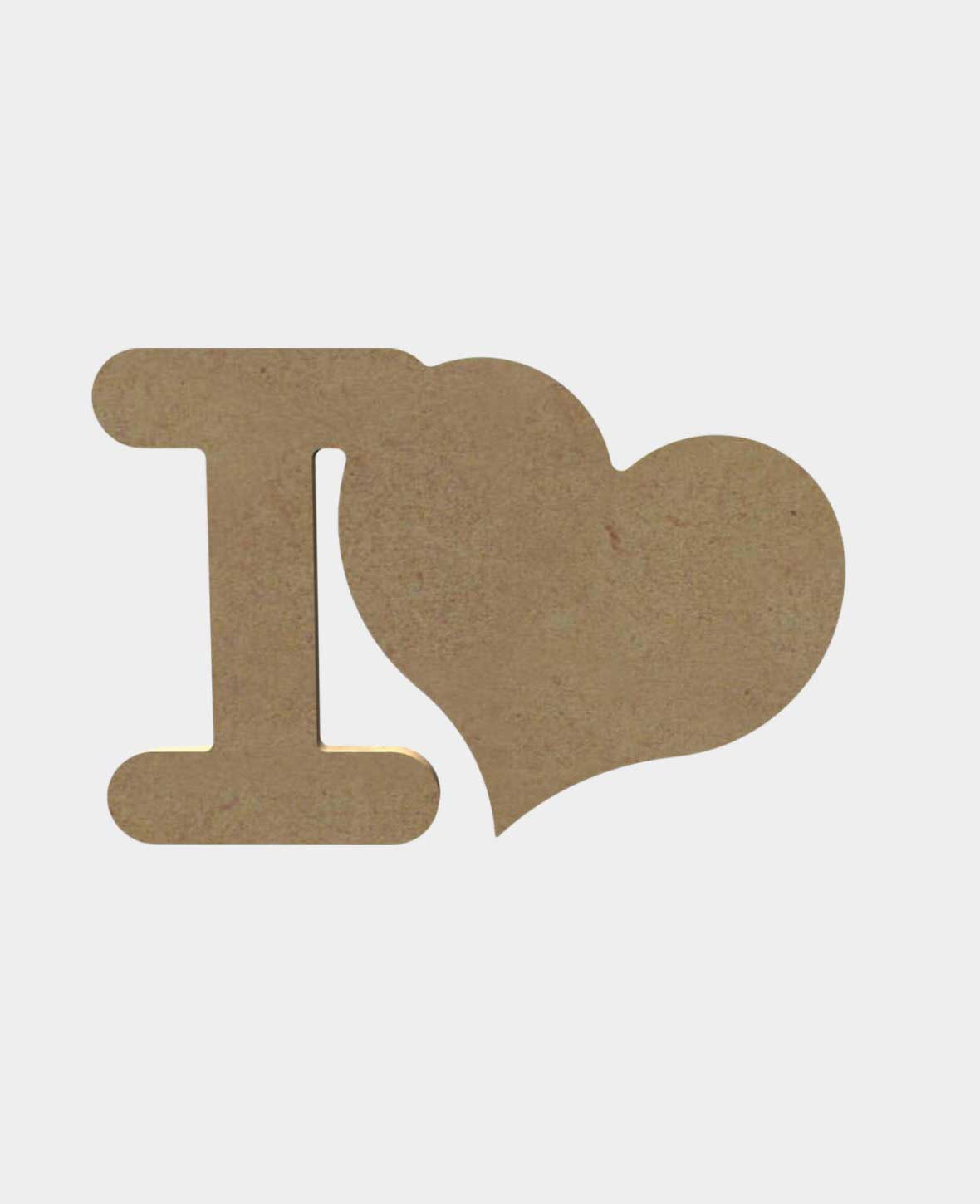 MDF naturel, I love, 15x13cm