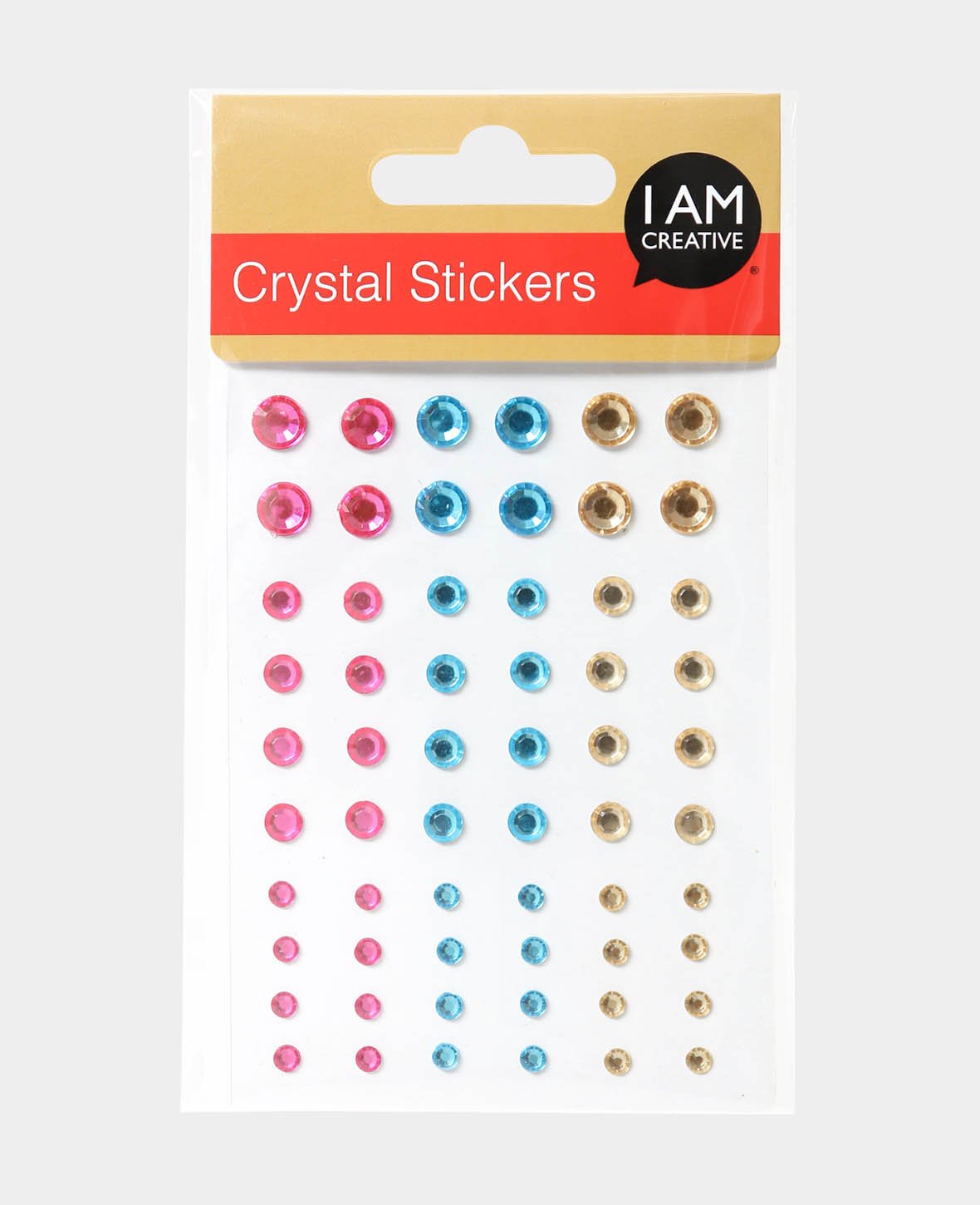 Crystal Sticker Set III Bunt, ca. ø 4-8 mm, 60 Stk.