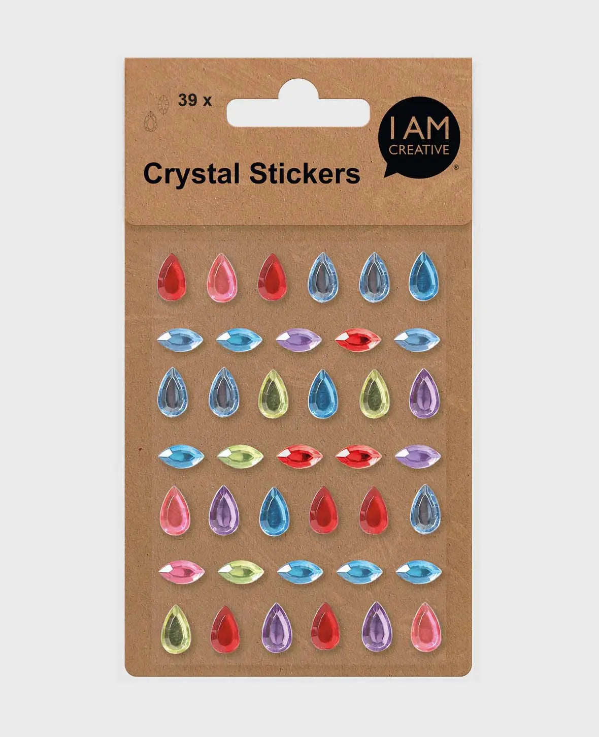 Crystal Sticker Set VIII, Bunt, ca. 6 x 12 mm, 39 Stk.