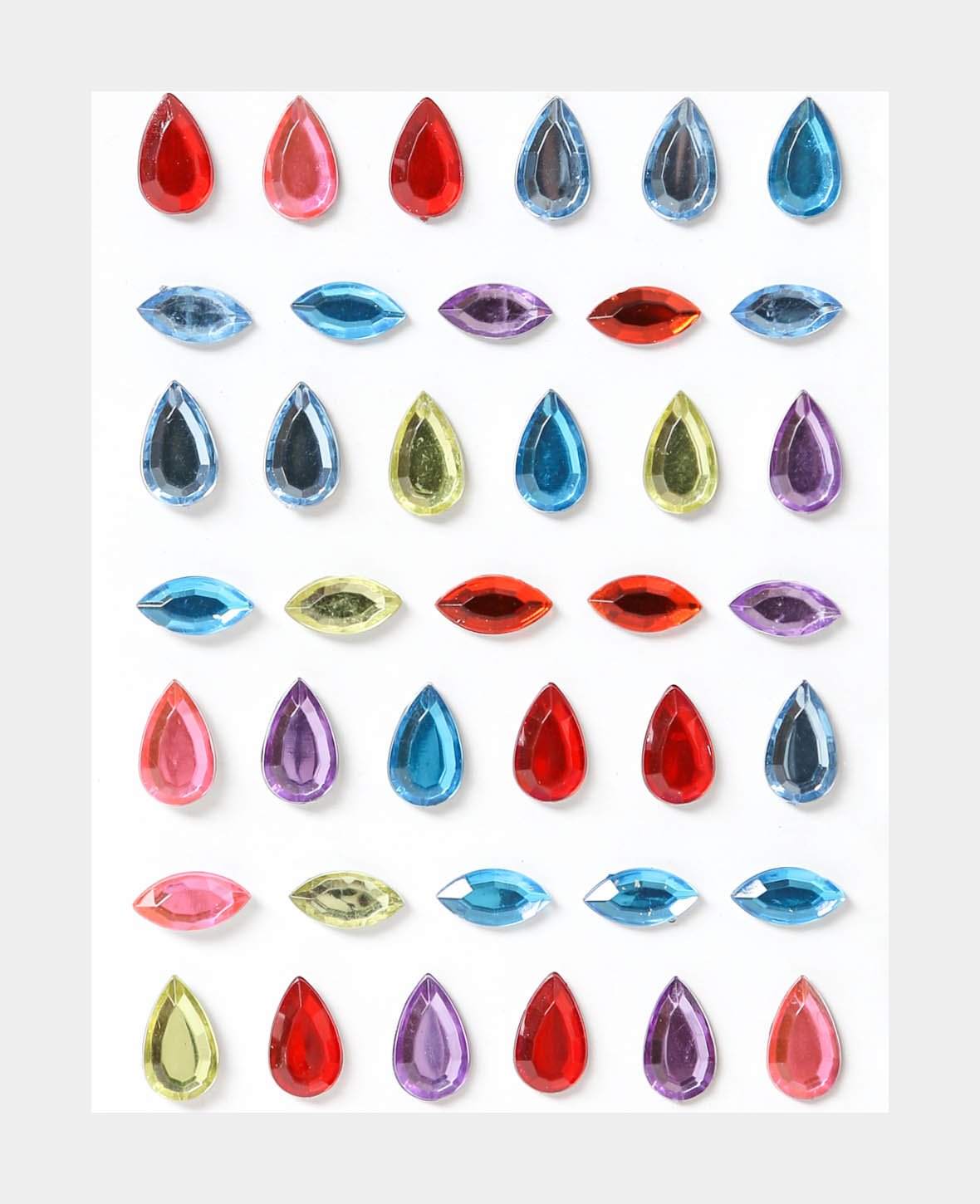 Crystal Sticker Set VIII, Bunt, ca. 6 x 12 mm, 39 Stk.