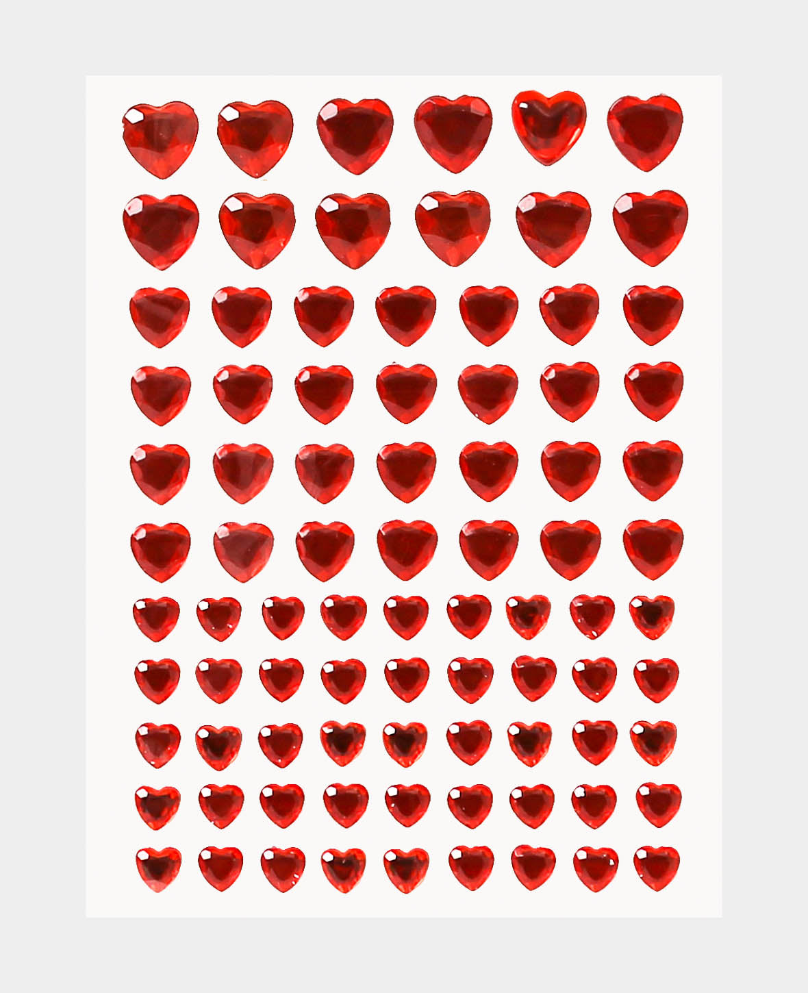 <p>Stickers Brillants Cœur, Rouges, env. ø 6-10 mm, 58 pces.</p>