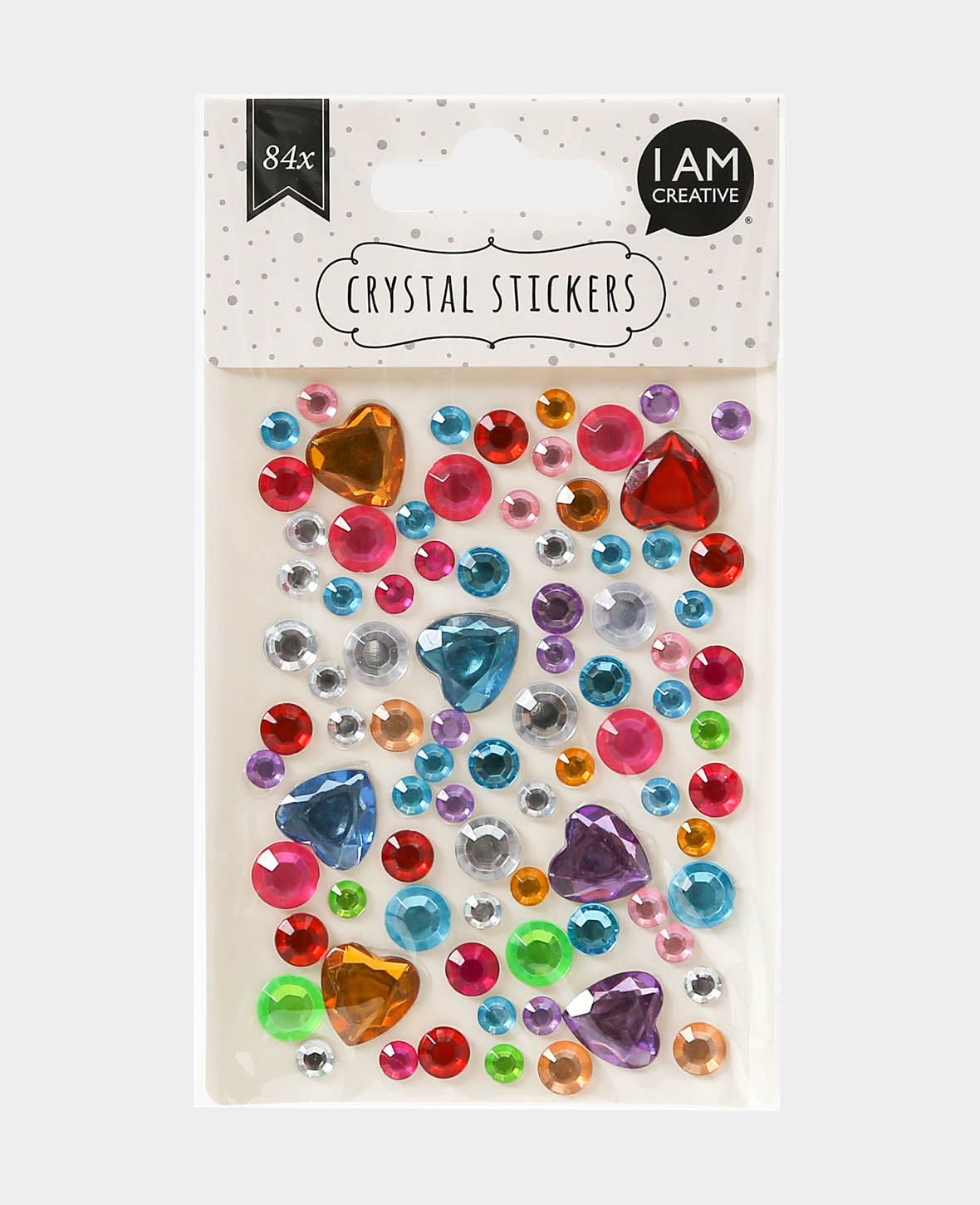 Crystal Sticker Punkte, Bunt, ca. ø 6-15 mm, 30 Stk.