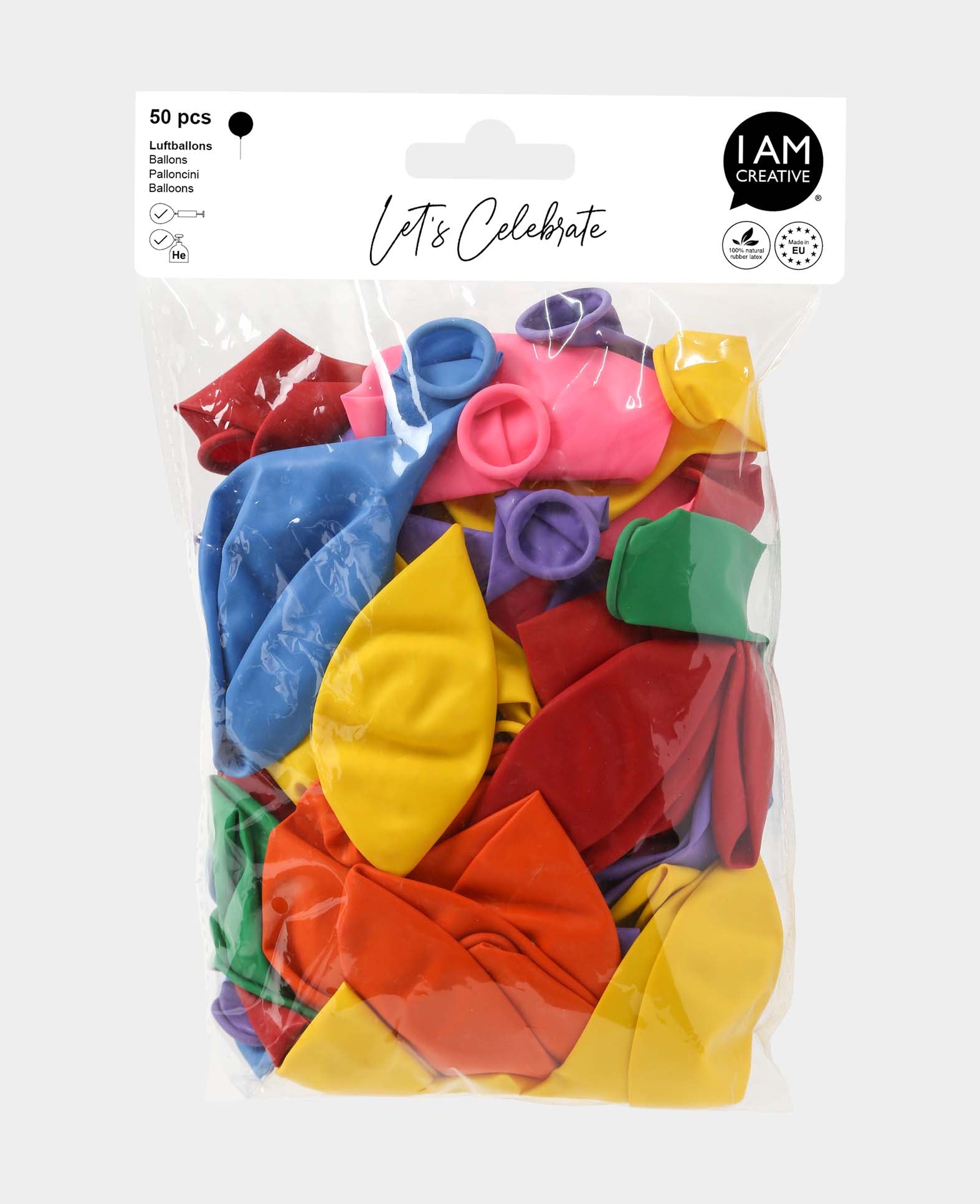 Let’s Celebrate, ballons de baudruche colorés 50 pièces, env. ø 27 cm