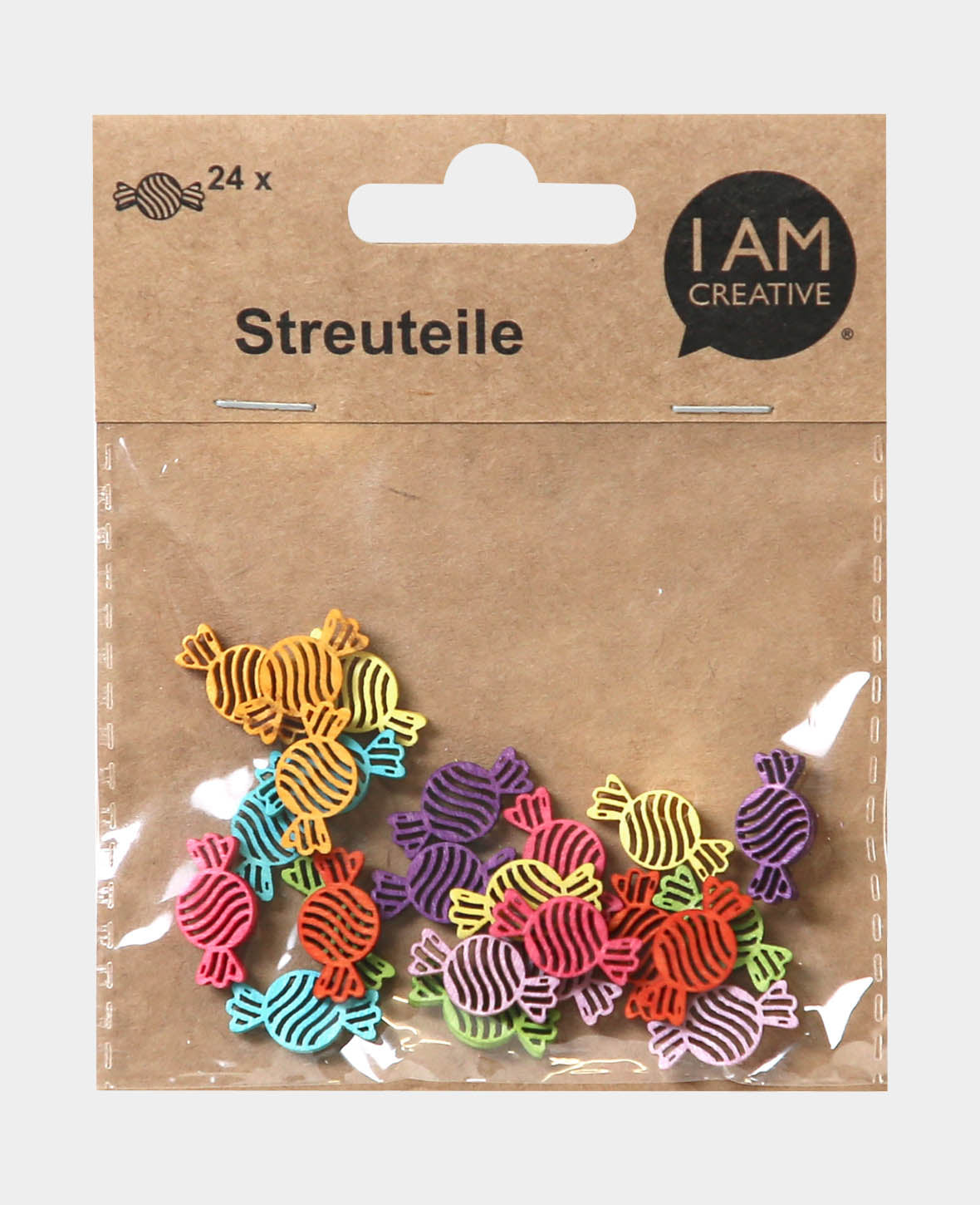 Streuteile Bonbons, Bunt, ca. 2 cm, 24 Stk.