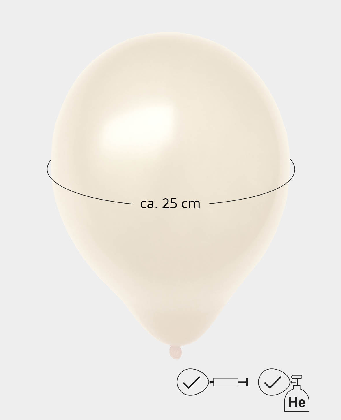 Let’s Celebrate, ballons de baudruche 20 pièces crème métallisé, env. ø 27 cm