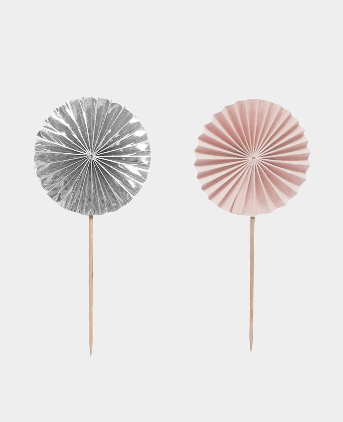 Fan Picks pink / silver, 6 pcs.