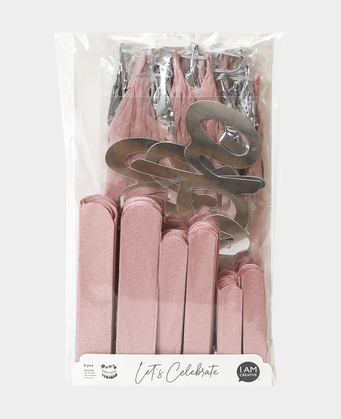 Party Set, Rosa / Silber, 8 tlg.