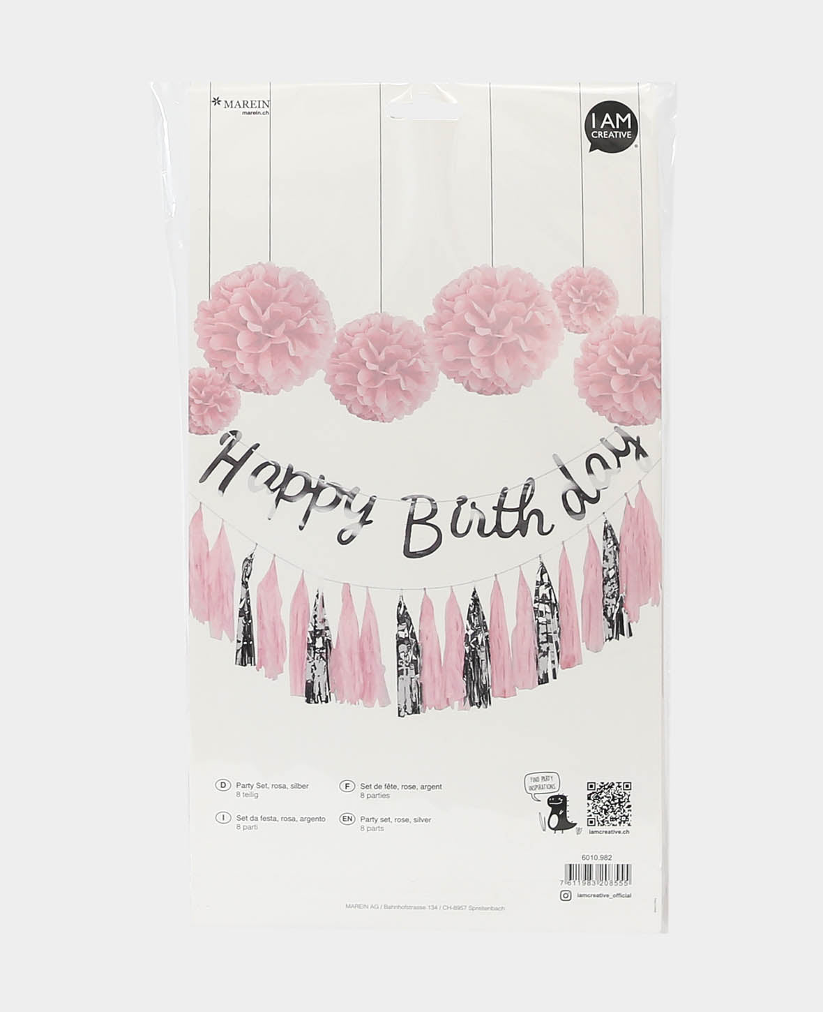 Party Set, Rosa / Silber, 8 tlg.