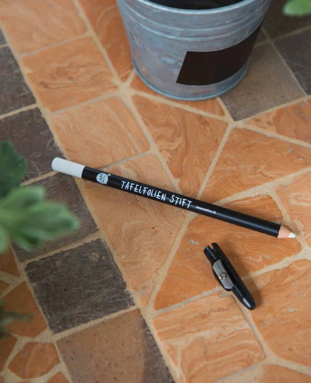 Tafelfolien Stift, Marker mit weisser Kreidearbe zum Beschriften von Blackboard- und Wandtafelfolien, ø 5 mm, inkl. Spitzer