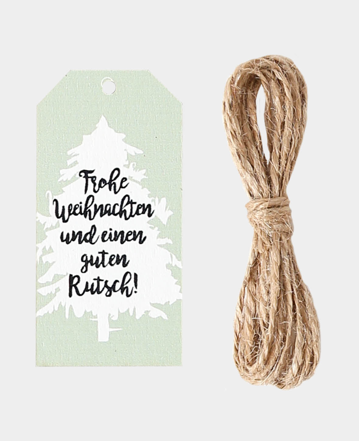 Geschenkanhänger Weihnachten, Holz, Weiss, Schwarz & Grün, 6 Stk.