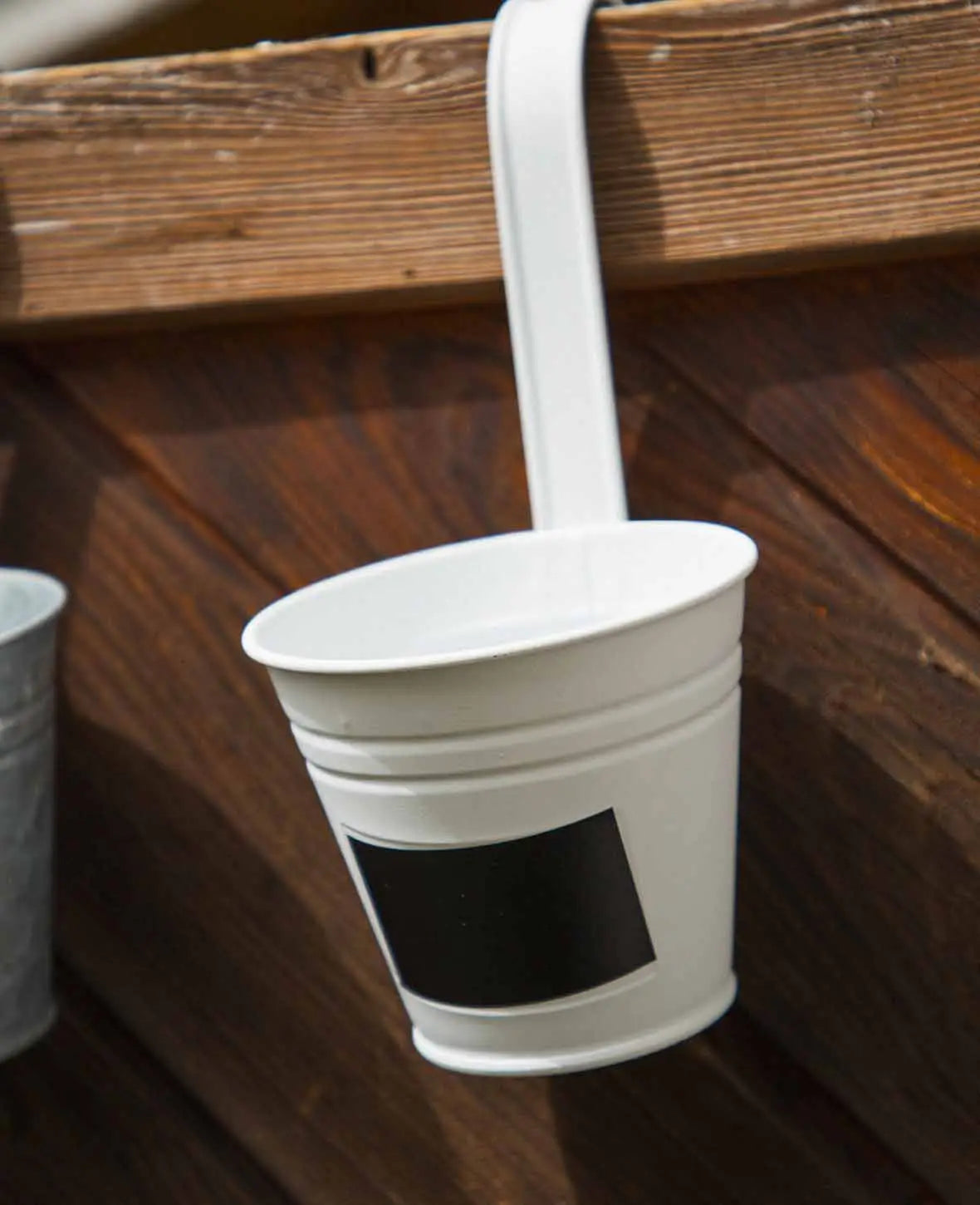 Hanging pot matt white with chalkboard, ø 12 x 23.5 cm
