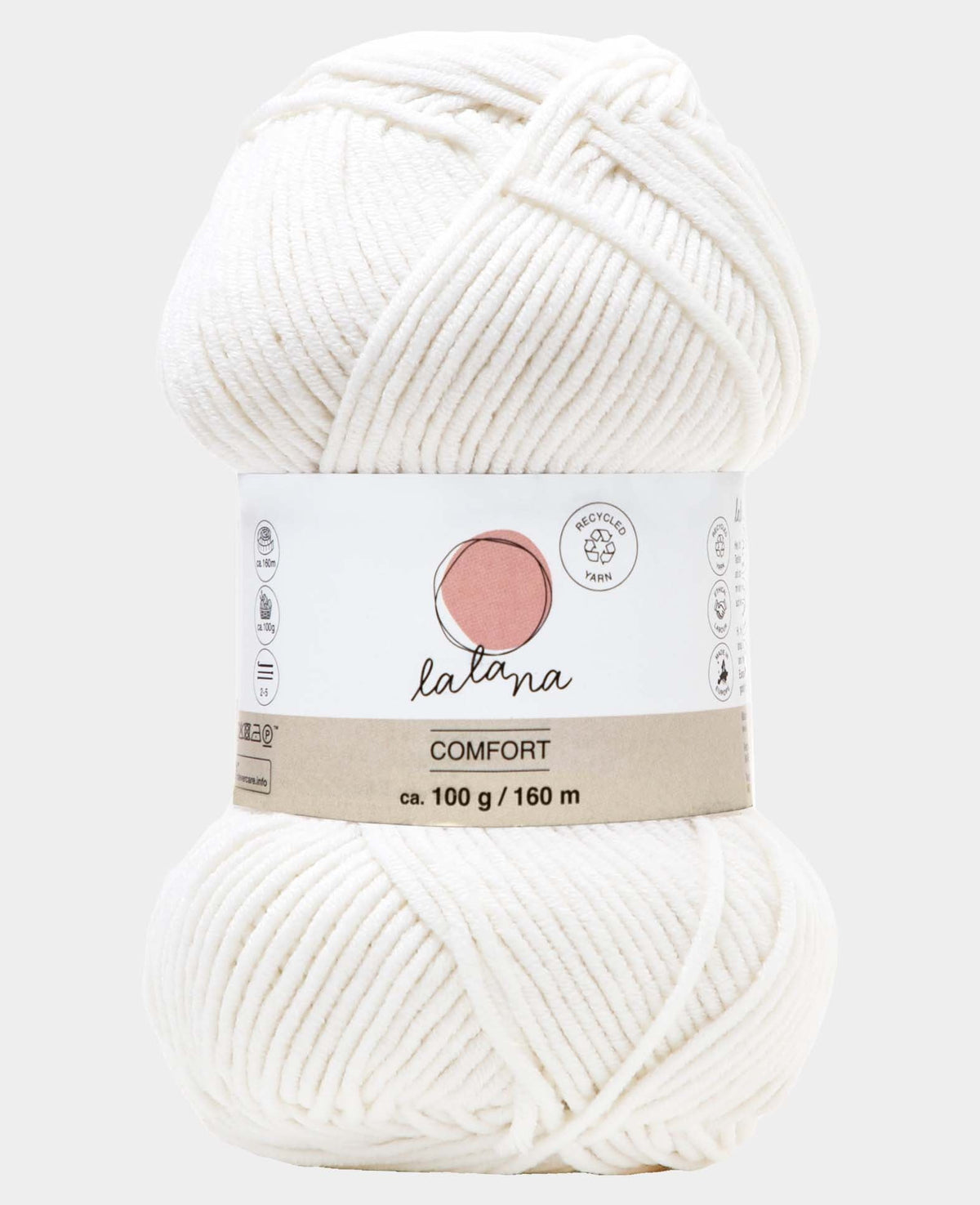 Comfort white, Lalana Weiss, 3 mm x ca. 160 m, ca. 100 g