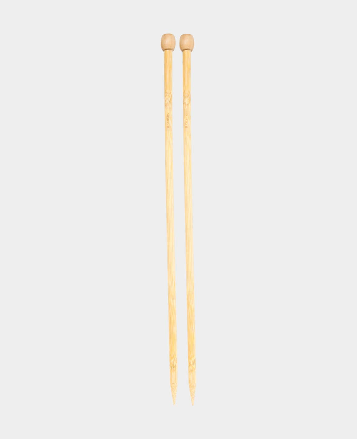 Stricknadeln, Bambus-Stricknadeln für Anfänger und Experten, Natur, ø 8 x 350 mm, 2 Stk.