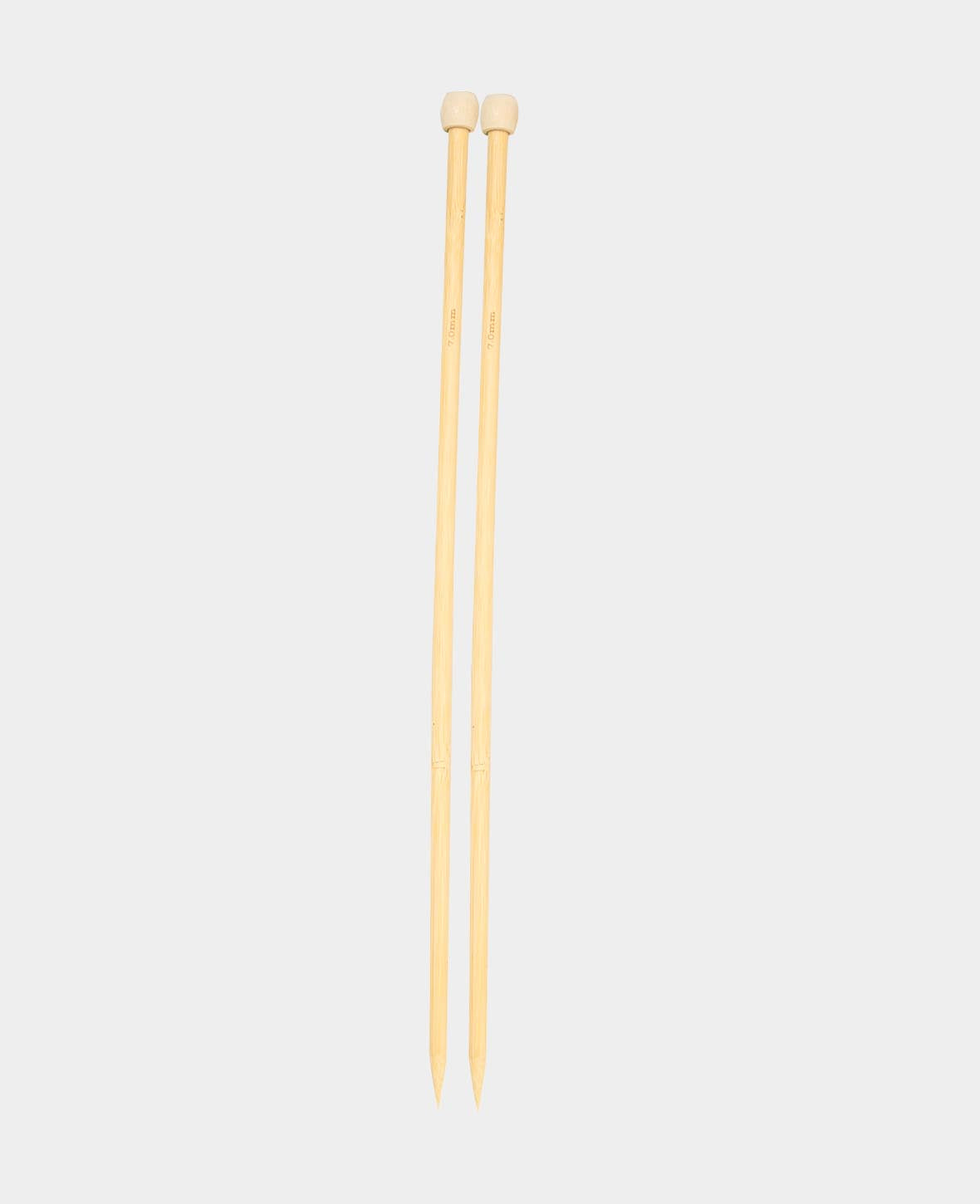 Stricknadeln, Bambus-Stricknadeln für Anfänger und Experten, Natur, ø 7 x 350 mm, 2 Stk.