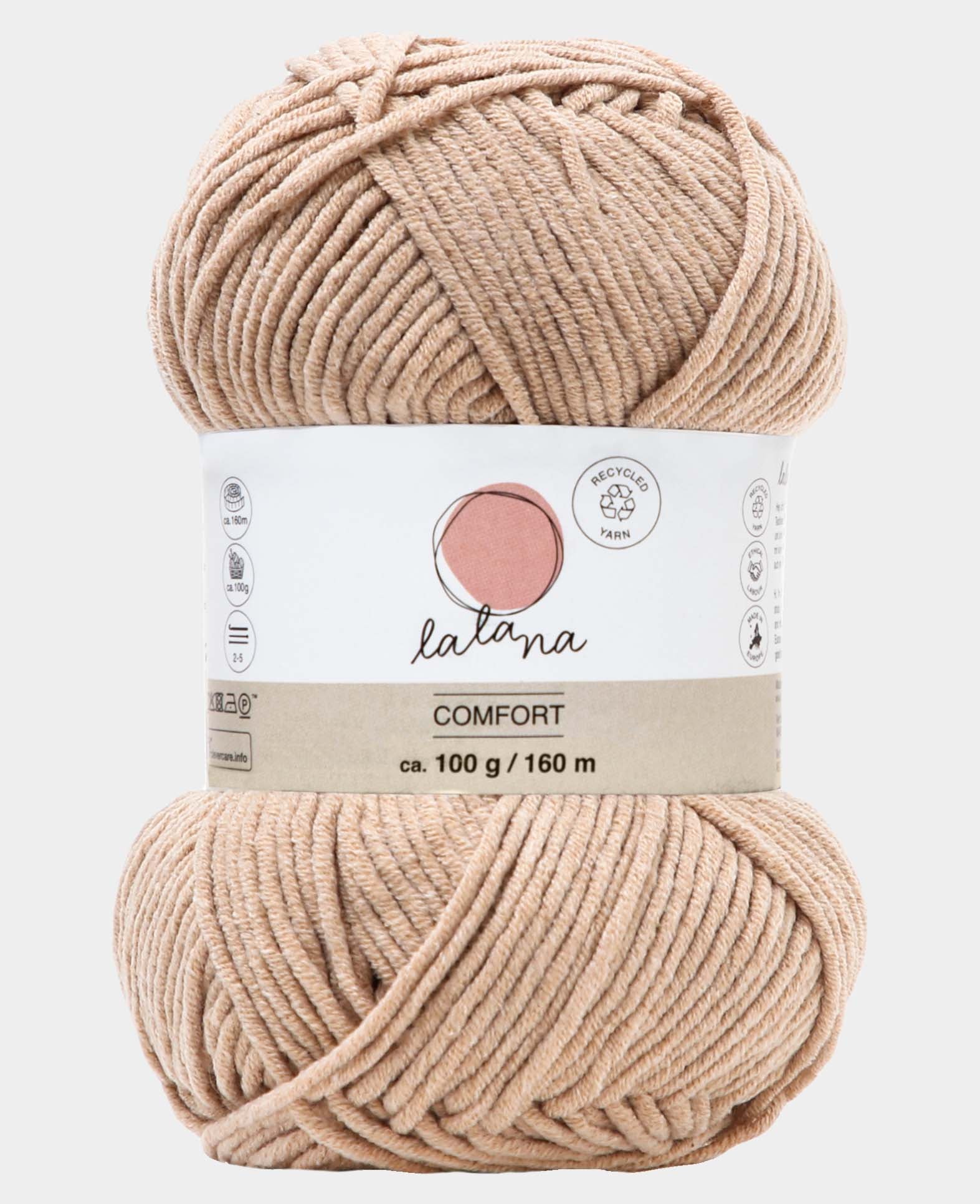 Comfort beige, Lalana Beige, 3 mm x ca. 160 m, ca. 100 g